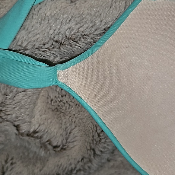 VICTORIA'S SECRET Aqua Seafoam Push Up Bikini Halter Swim Top-NWOT-Sz 32C - Picture 5 of 8